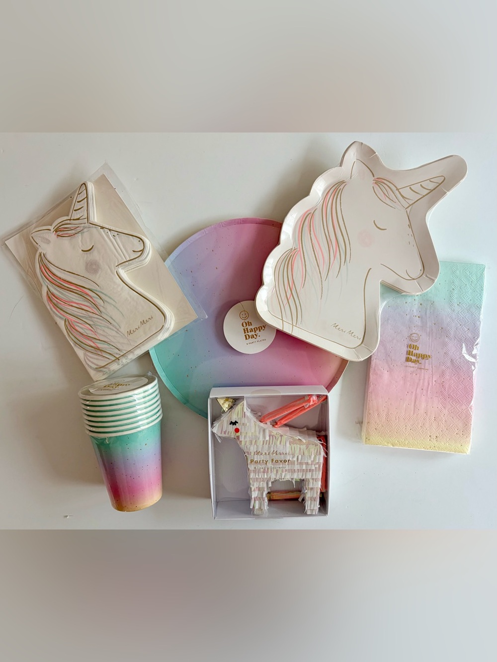 Meri Meri Ombré  Unicorn Party Tableware Set